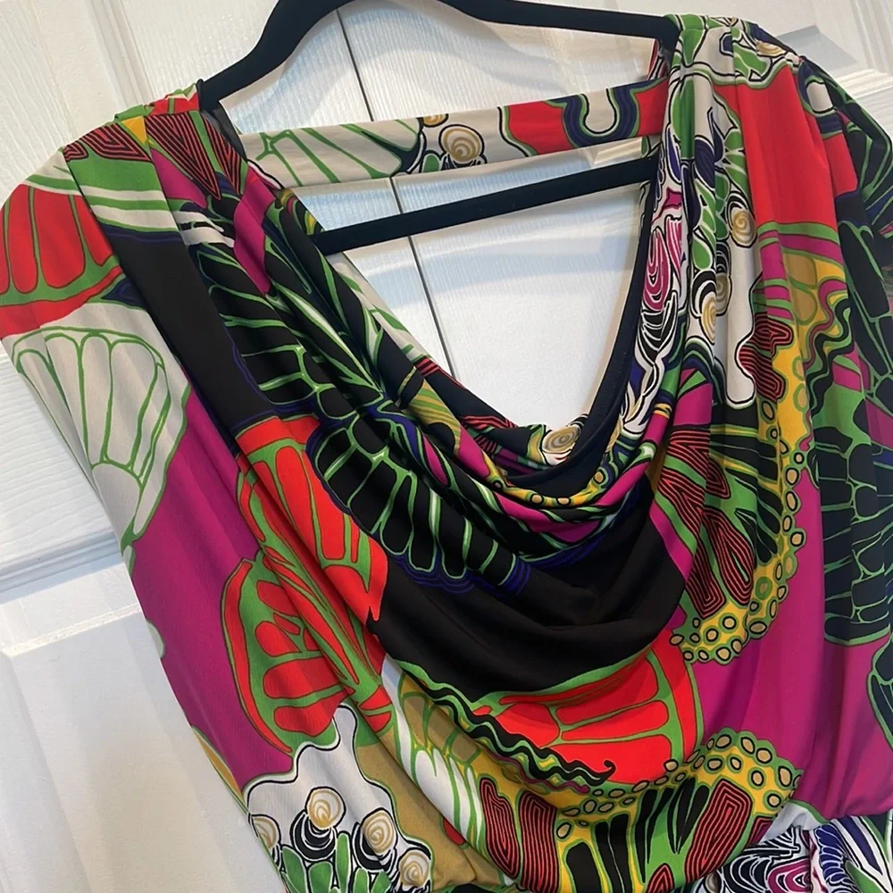Alfani Multicolor Butterfly Print Dress - Picture 2 of 4